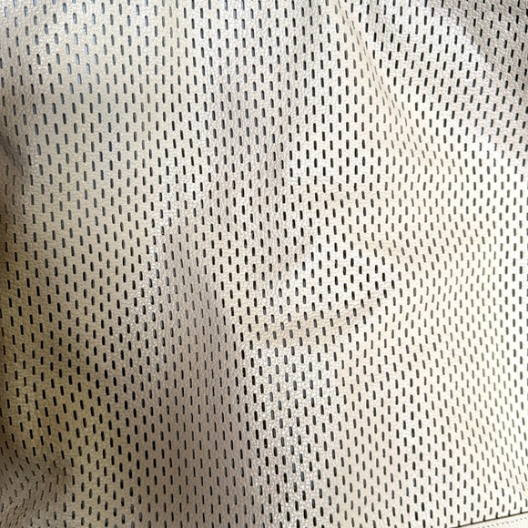 New Soulier Cream Leather Mesh Oversized Tote Bag - Picture 3 of 10